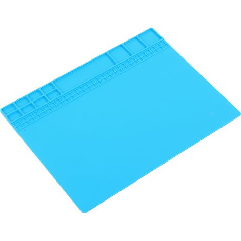 Tapis de Soudure Silicone Résistant à la Chaleur, Coussin d'Isolation pour Réparation Électronique, Protection de Maintenance, Bleu Clair, 25x35cm (1/5)
