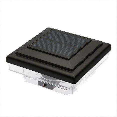 Lampe solaire étanche pour poteau de clôture ou terrasse extérieure, éclairage chaud. (1/5)