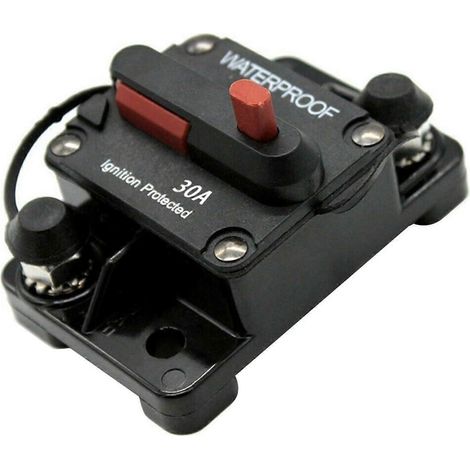 Fusible disjoncteur réarmable étanche 1248V CC 30A, compatible avec les applications automobiles, marines et de protection contre les surintensités marines. (1/5)