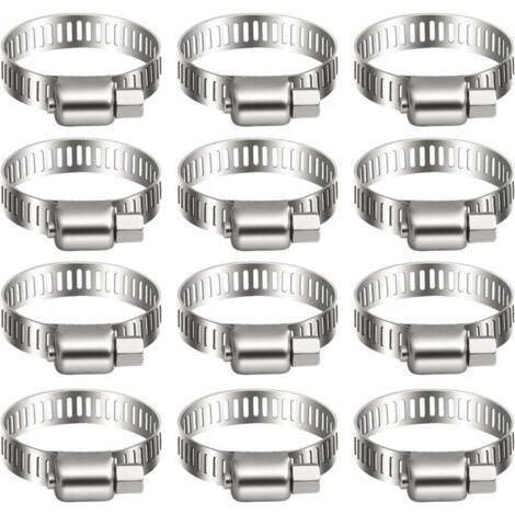 20 Pieces Pipe Clamp, Adjustable Pipe Clamp 13-19mm, 304 Stainless Steel Hose Clamp, Metal Hose Clamp, for Pipe, Home Gas, Family Water Pipe, Cable (1/5)