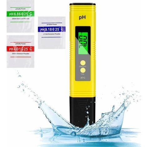 Digitales pH-Meter, hochpräziser pH-Tester (0,01 pH), 2% Messgenauigkeit, Wassertemperaturmesser, pH-Meter für Trinkwasser im Haushalt, Schwimmbäder, Hydrokultur und Aquarien. (1/5)