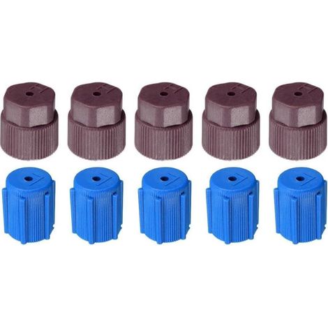 10 Pièces Climatisation De Voiture Bouchons, Haute Et Basse Pression Pour Voiture De Valve De Climatiseur, Climatisation Universelle Bouchon Port Charge, Universelle Pour Climatisation Service (1/5)