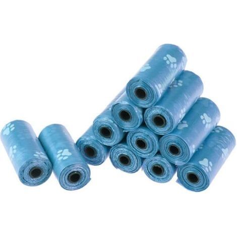 Lntyq Sacs Ramasse-crottes Chien Sacs à Déjections Biodégradables Bleu 12 Rouleaux (180 Sacs au Total) (1/5)