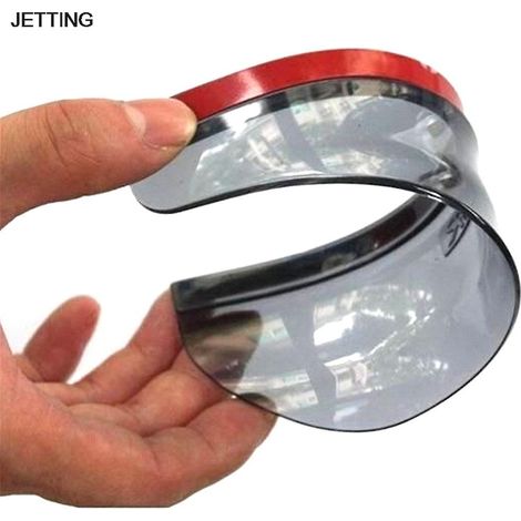 Lot de 2 pare-pluie universels flexibles en PVC pour rétroviseur intérieur de voiture, protection anti-pluie pour rétroviseur arrière de voiture, lames anti-pluie. (1/5)