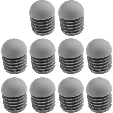 Set di 10 tappi protettivi antiscivolo per gambe di mobili, 25 mm, per tubi rotondi di sedie, grigi (1/3)