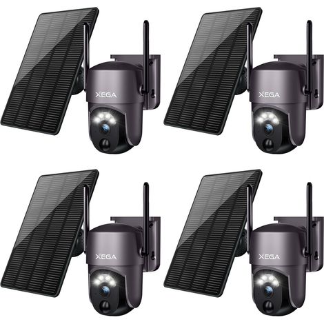 4PCS 2K PTZ Wireless Outdoor Solar Security Camera  CCTV Camera Surveillance Camera Wi-FI Night Vision Color PIR Human Detection Two-way Audio (1/5)