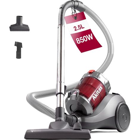 Aspirateur sans Sac 850W avec capacité 2,5L Puissant et léger Brosse 2-en-1 pour sols durs et Tapis (1/5)