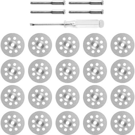 Set mit 20 Diamanttrennscheiben (22 mm) – Mini-Diamantscheiben für Dremel-Zubehör mit 4 x 3 mm Dornen, ideal für Stein-, Glas-, Fliesen- und Holzbearbeitung (1/5)
