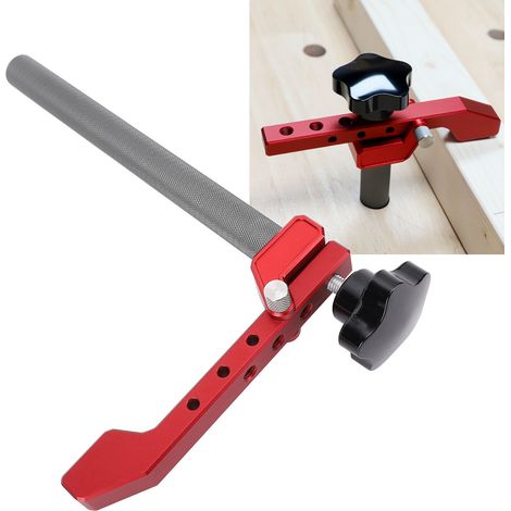 Plaque de pression étendue de 19 mm pour établi de menuiserie, fixation rapide, trou de serrage, tenon de table, plaque de pression réglable, presseur pour planche à bois, bloc de serrage fixe (1/5)