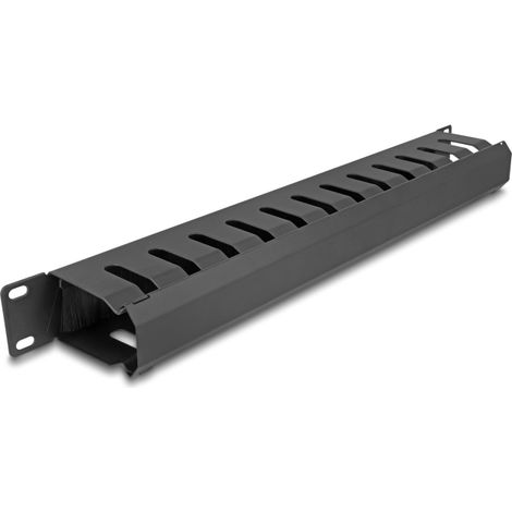 Delock Panel de organizaciÃ³n de cables de 19 con cepillo y 2 aberturas 1U negro