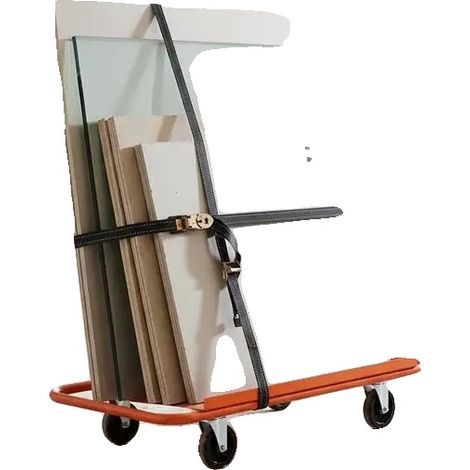 Carro portapaneles, capacidad de carga de 816 kg, 4 ruedas giratorias, color gris. (1/2)