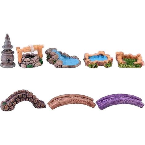 Lot de 8 figurines miniatures pour aquarium, accessoires de jardin féerique miniatures, décorations pour micro-paysage et jardin extérieur. (1/4)