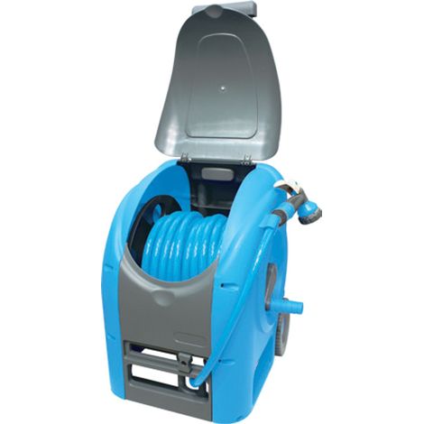 Schlauchaufroller AQUACRAFT® 990081, Set, Deluxe Compact, mit Gartenschlauch L-30 m