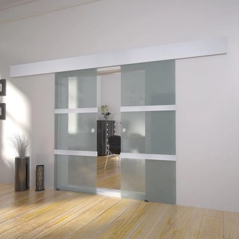 Double porte coulissante en verre