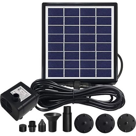 Solar-Teichpumpe – Solarbetriebener Springbrunnen mit 7 Düsen – Gartendekoration – 4 W