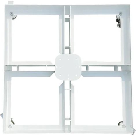 Base per Ombrellone da Giardino con Ruote 87x87 cm in Ferro Verniciato Bianco (1/4)
