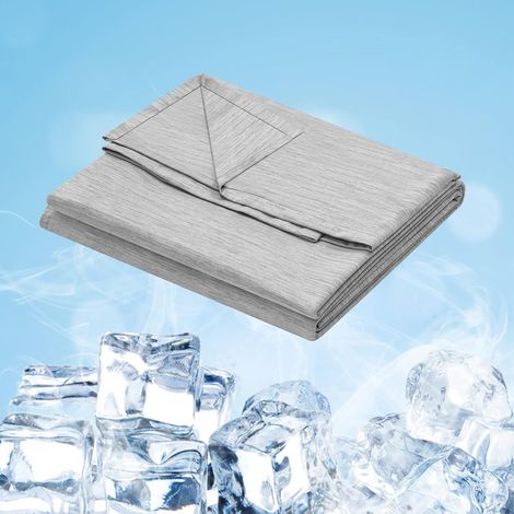 WOLTU Manta Verano Microfibre Manta de Enfriamiento ARC-Chill Q-MAX0.45 Manta Suave y Transpirable de para Cama Sofá Refrigeración Automático Manta de 220x240 cm Gris Claro