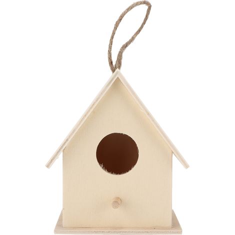 Casita para pájaros de madera innovadora, pequeña casita para pájaros de madera para armar, segura, duradera, natural.
