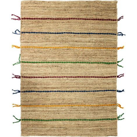 COLOR JUTE - Tapis en jute avec tresses en laine multicolores 120x170 (1/5)
