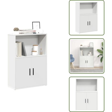 Bibliothèque blanc 60x24x85 cm bois d'ingénierie - Bibliothèque - Bibliothèques - Étagère À Livres - Armoire De Rangement (1/5)