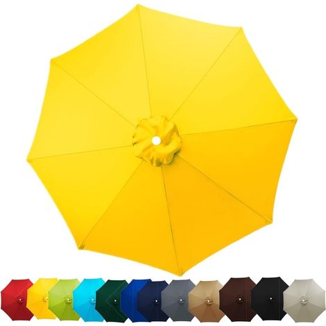 Auvent de Remplacement Baleines Toile de Rechange, Housse de Rechange pour Parasol De Jardin Terrasse Plage(Jaune,3.5M/8 Arms)