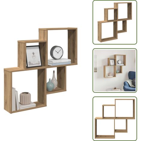 Wandregal Artisan-Eiche 80x15x78,5 cm Holzwerkstoff - Wandregal - Wandregale - Schwebendes Regal - Schweberegal (1/5)
