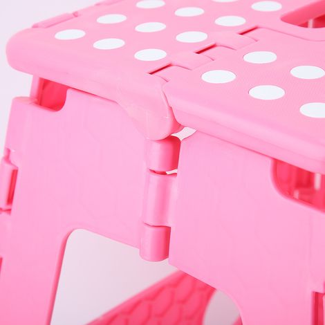 Taburete de masaje portátil y plegable de plástico  29 x 22 x 39 cm  Capacidad de peso: 136 kg  Rosa (1/5)