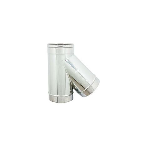Raccordo a y 135° per canna fumaria Ø 80 mm  sp 0,5 mm acciaio inox 304