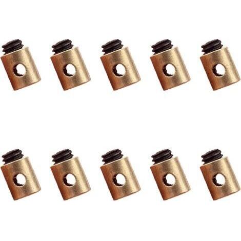 10 pièces Câbles et gaines de frein vélo(5 x 6 mm),Serre câble d'accélérateur universel en laiton, serre fil de moto,pour Accélérateurs de Scooters (1/5)