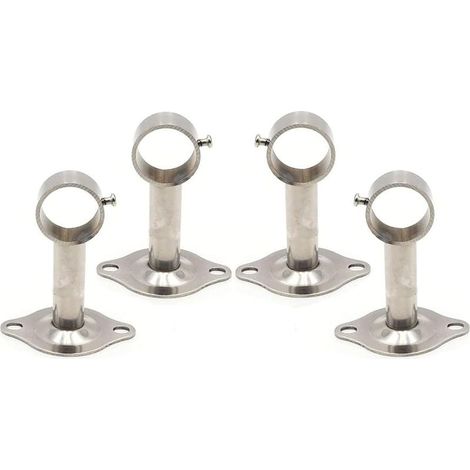 4 Pièces Support Tringle à Rideau, Support Mural Support Tringle à Rideau, Utilisé pour Installer Tringles à Rideaux au Plafond et également Utilisé pour Installer des Tringles à Vêtements(Argent) (1/5)