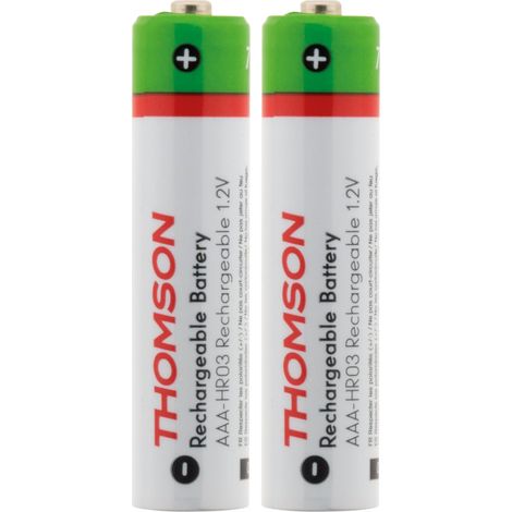 Pack de 2 piles rechargeables HR03 AAA 900 mAh - Thomson (1/3)