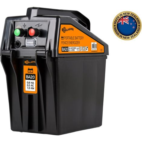 Elettrificatore a Batteria GALLAGHER BA20 9V/0,17 J per Recinzioni Fino a 2 Km (1/2)