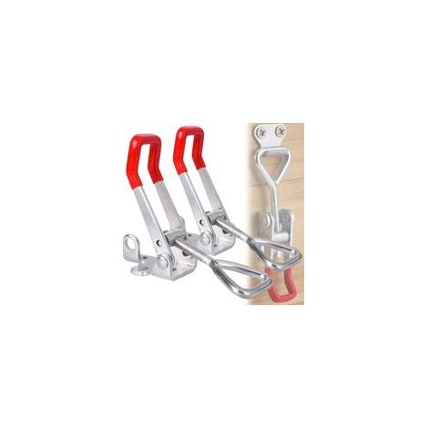2pcs Sauterelles bascule pince métallique fixer loquet loquets de serrage 4003, Type de verrou de porte de capacité de maintien en métal de décharge rapide d'outil de main 300Kg 660Lbs (1/5)