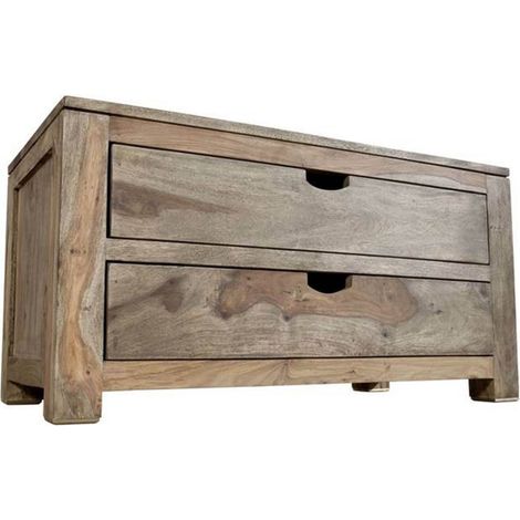 Kommode Sheesham 87x45x45  grau geölt NATURE GREY 0124