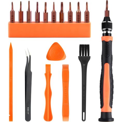 Jeu de tournevis 17 en 1, kit d'outils de réparation avec embout Torx magnétique T3 T4 T5 T6 T8 P2 P5 PH000 Ph00 Y00 et outil d'ouverture pour ordinateur portable (1/5)