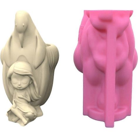 Silikonform für Pinguin- und Mädchen-Töpfe, Dekorationswerkzeug für Sukkulenten
