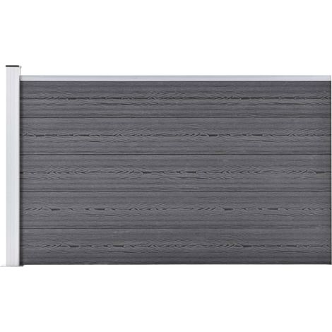 INLIFE Clôture de jardin WPC 175x105 cm Gris (1/5)