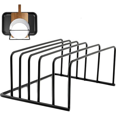 Organisateur de planches à découper, support à 5 emplacements pour porte-planches en métal pour planches à découper, plateaux, plaques de cuisson, accessoire de cuisine (1/5)