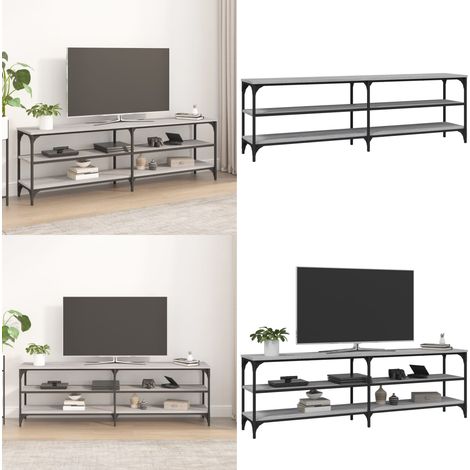 Meuble TV sonoma gris 160x30x50 cm bois d'ingénierie - Meubles Tv - Meuble Tv Industriel - Meuble Tv Vintage - Meuble Tv Moderne - Rangement Ouvert - Home & Living