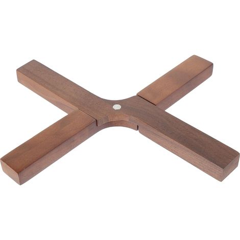 Dessous de plat et dessous de plat pliable en bois de noyer, en forme de X, thermorésistant, pour la cuisine et la salle à manger