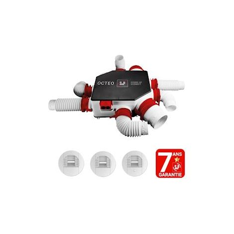 Unelvent – Kit VMC Hygro Eco Haute Pression 607911 – Vitesse réglable – Débit max adapté pour logements jusqu'à 6 sanit – Installation rapide