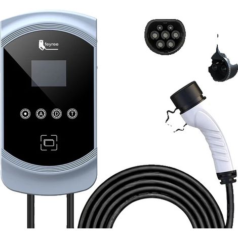 Chargeur de voiture électrique, Contrôle intelligent, Multiples caractéristiques de sécurité, 11KW 16A 3 phases, TYPE2-a (1/2)