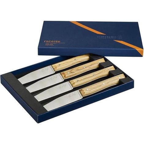 Opinel Facette Set mit 4 Olivenholz-Tischmessern