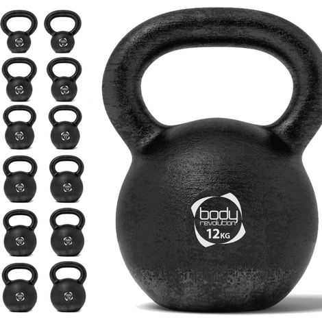 Body Revolution 12kg Kettlebell – Gusseisen Fitnessgewicht