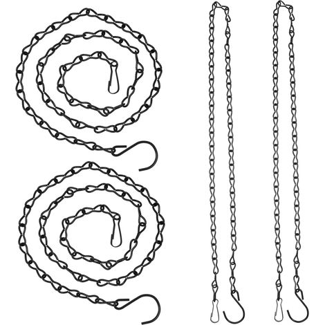 4stücke Schwarze Hängekette aus Robustem Metall Lang (1/5)