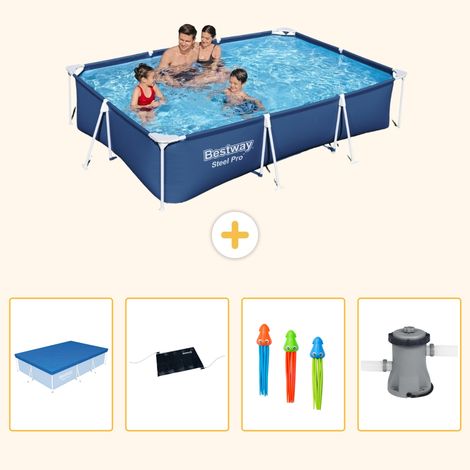 Bestway Bestway Steel Pro Rectangulaire - 300x201x66 cm - 5-pièces S37 (1/5)