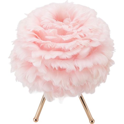 Lampe de Table à Plumes Réglable Luminosité Couleur Rechargeable Toucher Contrôle Lumière Nocturne Rose Décoration
