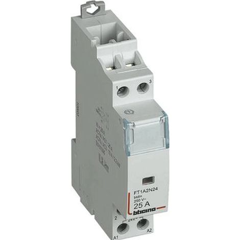 Contattore 2 NO -  25A  - 24 V  - 1 Modulo DIN Bticino FT1A2N24