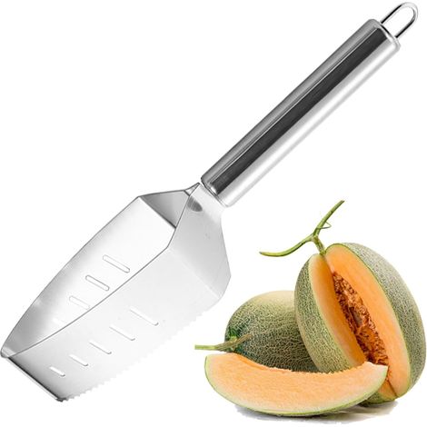 Wassermelonenschneider, Obstschneidewerkzeug aus Stahl, tragbares Küchengerät für verschiedene Anlässe wie Frühstück, Zuhause, Mittagessen, Abendessen, Grillen, Picknicks.