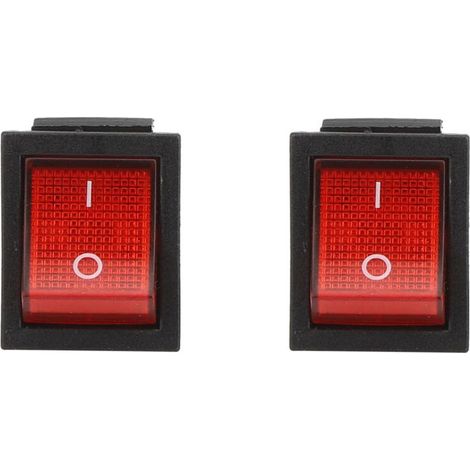5 pièces interrupteur à bascule 16A 250V 4 broches avec accessoire de contrle industriel à lumière rouge 31 x 25mm (1/5)